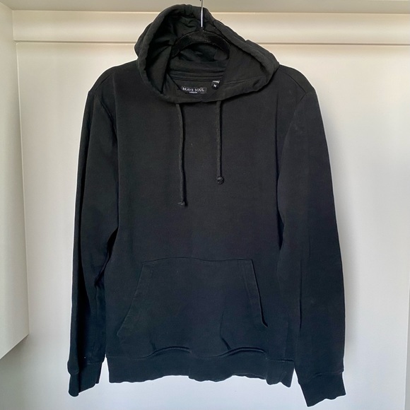 Brave Soul Hooded Pullover Sweatshirt in Black Size M - Picture 1 of 8